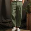 Heren Broek Middelhoge Taille Knop Rits Sluiting Casual Broek met Zakken Effen Kleur Losse Pasvorm Lichtgewicht Ademende Broek
