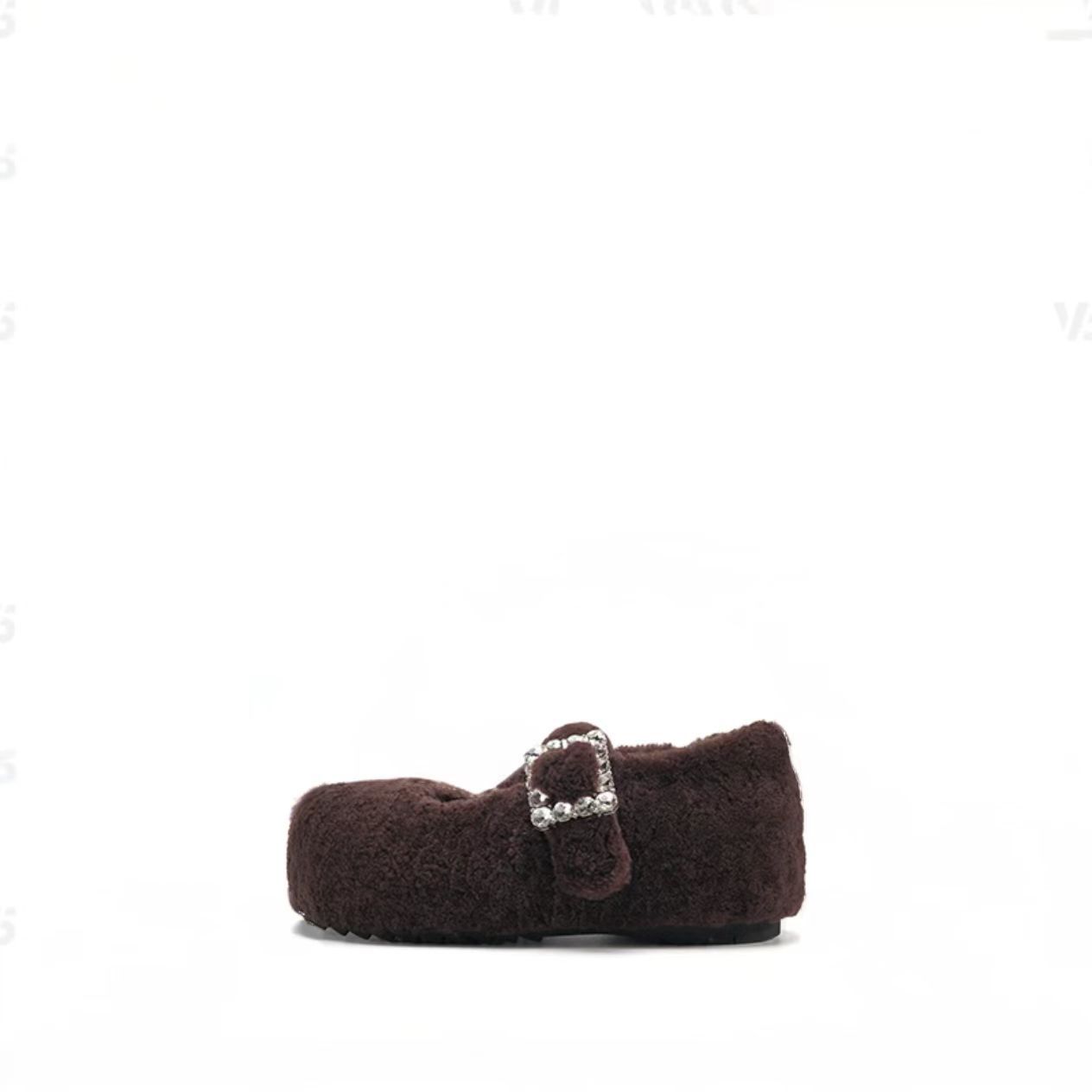 

Сланцы на толстой подошве с пряжкой, интернет-знаменитость, женские, осень-зима 2025, новые, на плоской подошве, хлопковые тапочки, полусапожки 40 коричневый