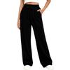 Women's Casual Loose Fit Lounge Pants Elastic Waistband with Drawstring Side Pockets Full Length Wide Leg Relaxed Trousers for Everyday Wear