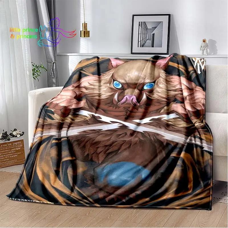 Hashibira Inosuke Demon Slayer Character Anime Blanket Lightweight Comfortable Soft Breathable Ultra Warm Blanket Bedding Travel