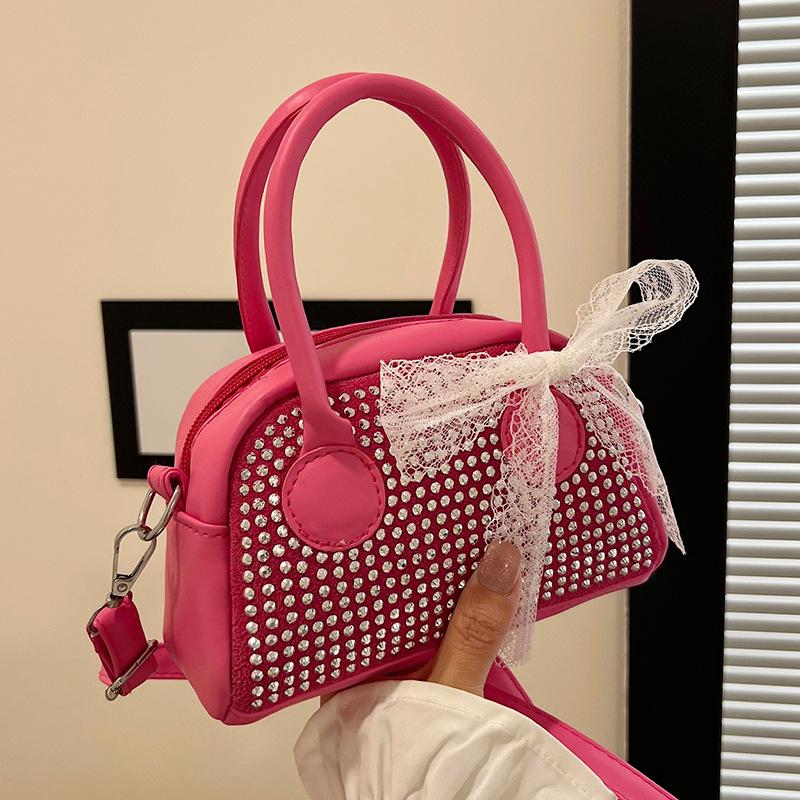 Diamond-inlaid Bag for Women New Large Capacity Rhinestone Hand Pillow Bag Simple High-quality Texture One-shoulder Crossbody Bag