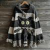 Womens Cozy Oversized Hooded Sweater With 3D Christmas Snowman Print Soft Knit Pullover Winter