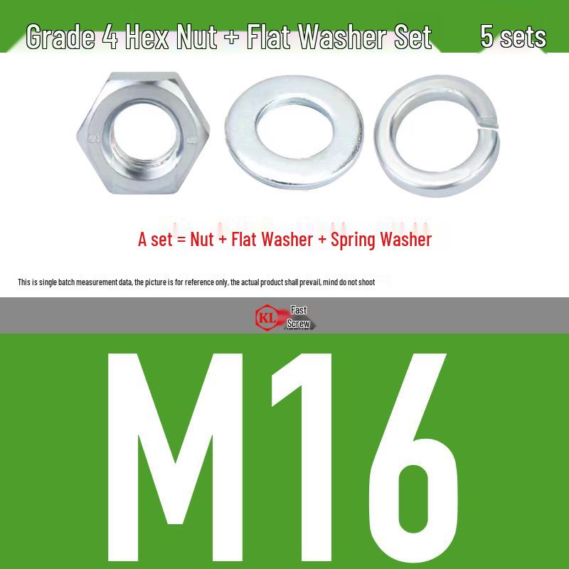 Galvanized Hex Nuts, Flat Washers, Spring Washers in M2-M48, Blue and White Zinc Coated