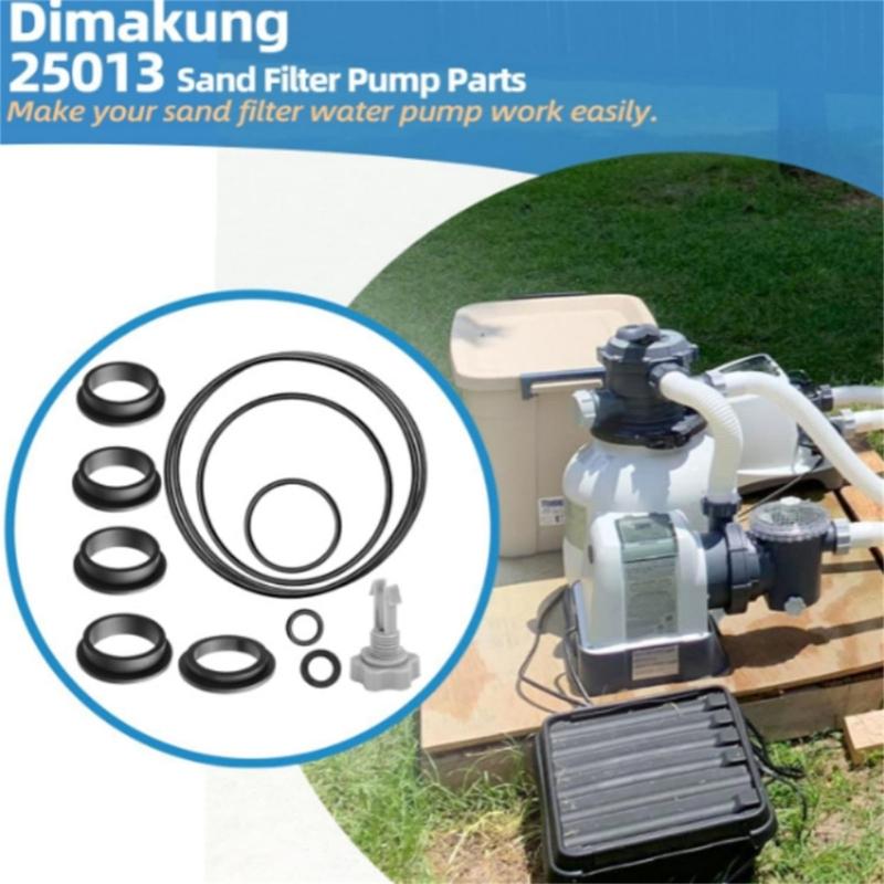 Pool Sand Filter Pumps Gasket Repair Set With L Shape O-Rings And Air Release Valves For Leak Prevention And Sealing