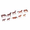10pcs 1/87 Scale Painted Horse Miniature Figures for HO Gauge Building DIY Crafts and Architectural Models, Dioramas