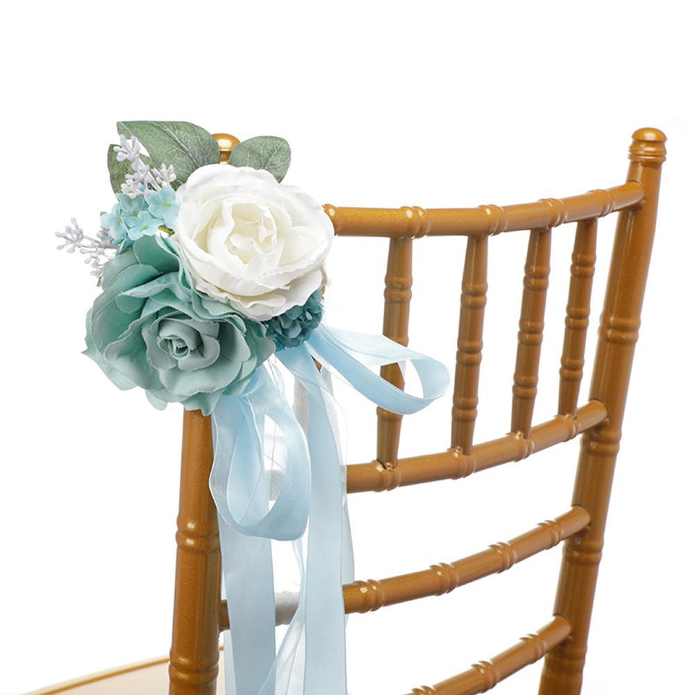 Artificial Chair Back Flower Never Wither Rose For Wedding Party Ceremony Reception Banquet Decor