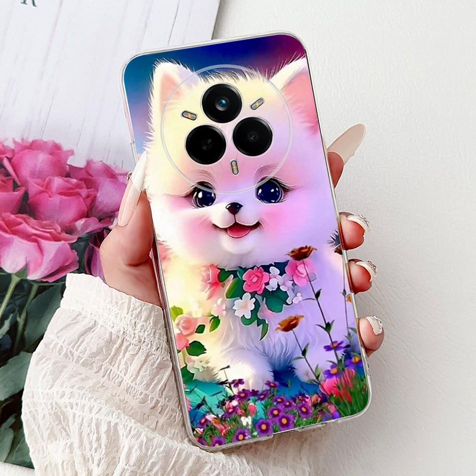 For Realme 14 Pro 14Pro+ Elegant Floral Cat Printed Phone Case For Realme 14 Pro Plus 14Pro 5G Soft Silicone TPU Cases