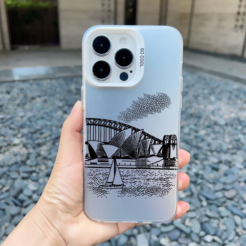 World Famous Historical Landmark Building Phone Case for Iphone 15 14 Plus Pro MAX 11 12 13 Mini Pro Max Shockproof Laser Covers