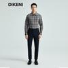 DIKENI Men's Scottish Plaid Non-Iron Knit Long-Sleeve Shirt