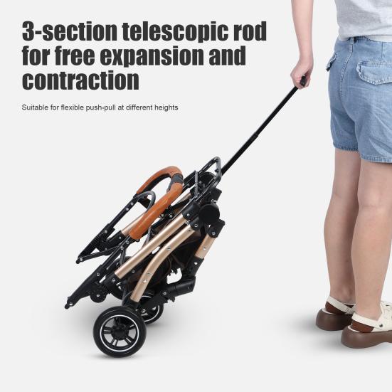 2 in 1 Haustierwagen Haustier Faltwagen mit Abnehmbarem Aufbewahrungskorb 4 Räder Hund/Katze Reisebuggy Faltbare Leichte Hundetransportbox