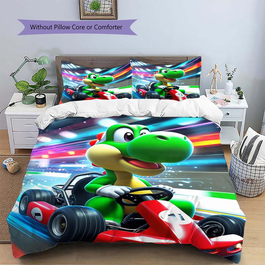 Mario Patterned Pillowcase & Duvet Cover Set Interior Bedding Lovely Present for Lovers.-TING