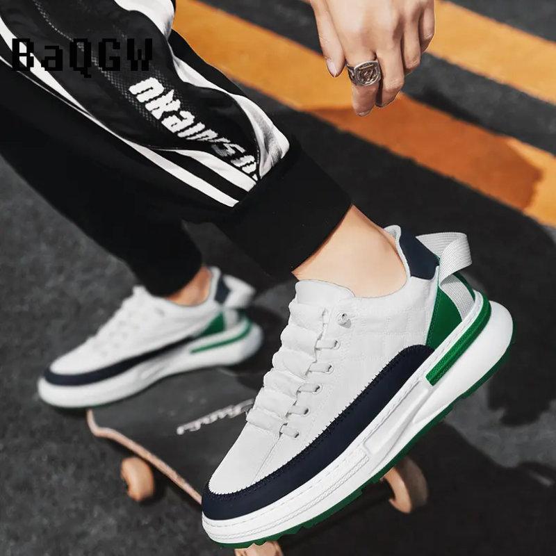 Mode Neue Herren Trendschuhe Lässige Sneaker Leder Bequem Mode Skateschuhe Student Sport Laufen Herren Slipper Rutschfest