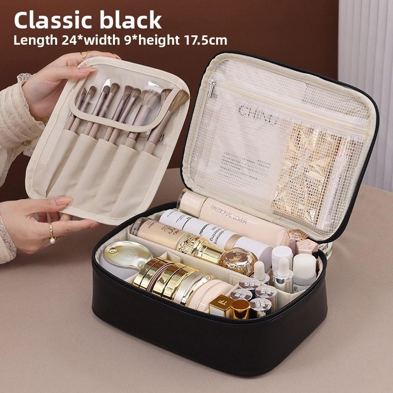 Three-in-One Makeup Bag - Double-layer, Easily Split, Large-capacity, Portable, Travel-Suitable Bathing and Storage Organizer