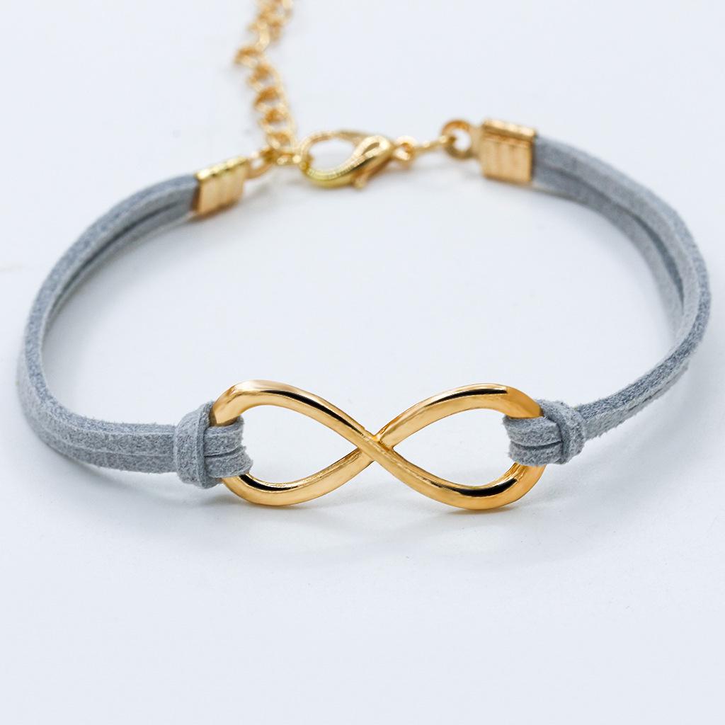 Fashion Symbol 8 Word Leather Rope Bracelet Personality Universal Bracelet Jewelry CLE