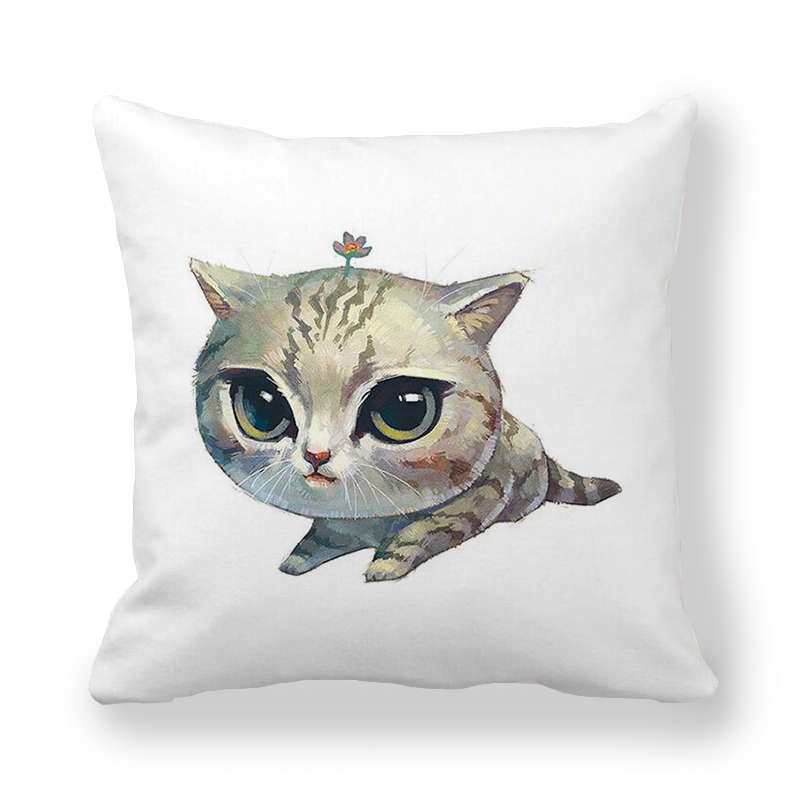 Cartoonish Cute Animal Patterns Digital Printing Short Plush Pillow Covers For Car Sofa Office Cushion Cover Home Goods