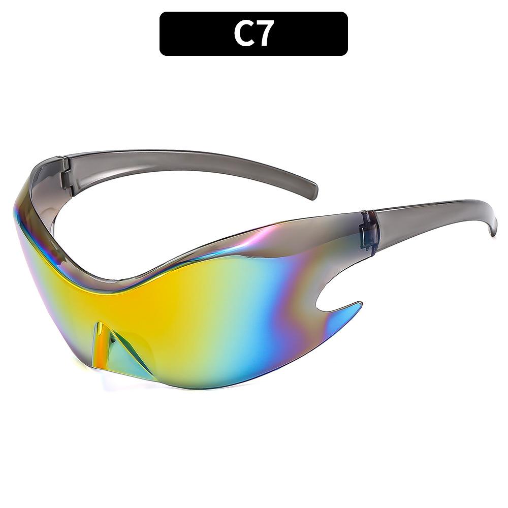 

Модные спортивные панк-солнцезащитные очки Y2k для мужчин, хип-хоп, роскошные цельные солнцезащитные очки без оправы, облегающие очки, неполяризованные