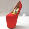 Sexy 19cm Ultra High Heels Stripper Party Shoes Woman Luxury Metal Black Red Heeled Platform Pumps Fetish Shoes Big Size 50