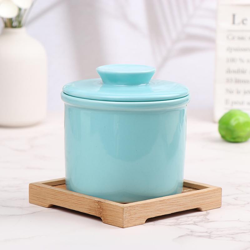 

Керамическая чаша для масла, желтая емкость для масла, герметичная емкость для воды с крышкой, герметичная емкость для сыра, креативная коробка для масла в западном стиле