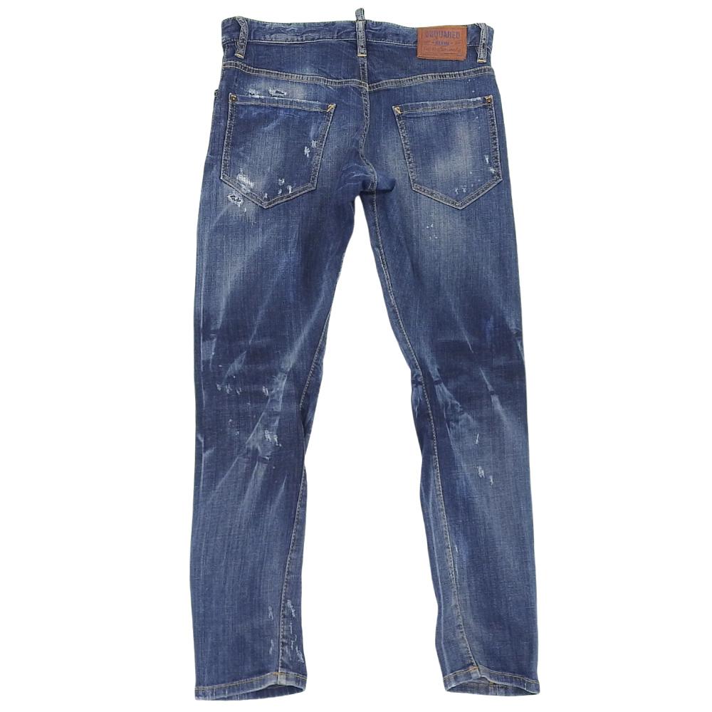 Dsquared2 SEXY TWIST JEAN Distressed Denim Pants, Men's, Indigo, Size 44, 74LB008930342 Bottoms 44 IndigoUsed