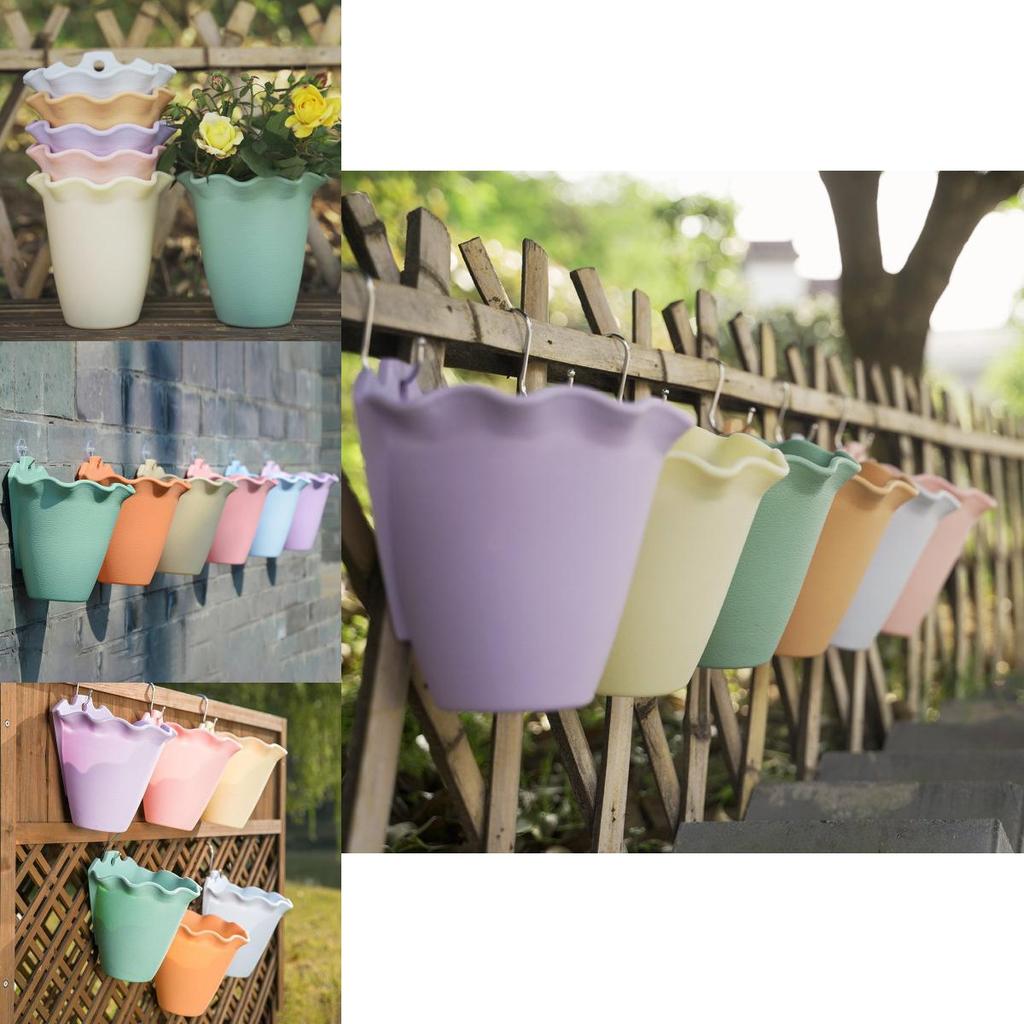 Vibrant Plastic Hanging Planter For Garden Or Balcony Wall Flower Pot Decoration