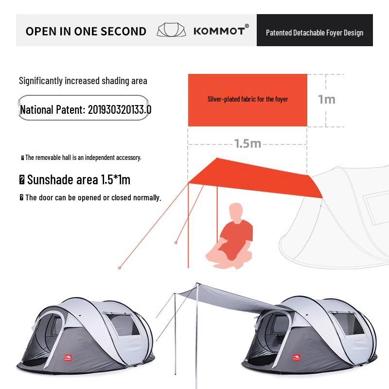 KOMMOT Mu Che Miao Automatic Rainproof Camping Tent