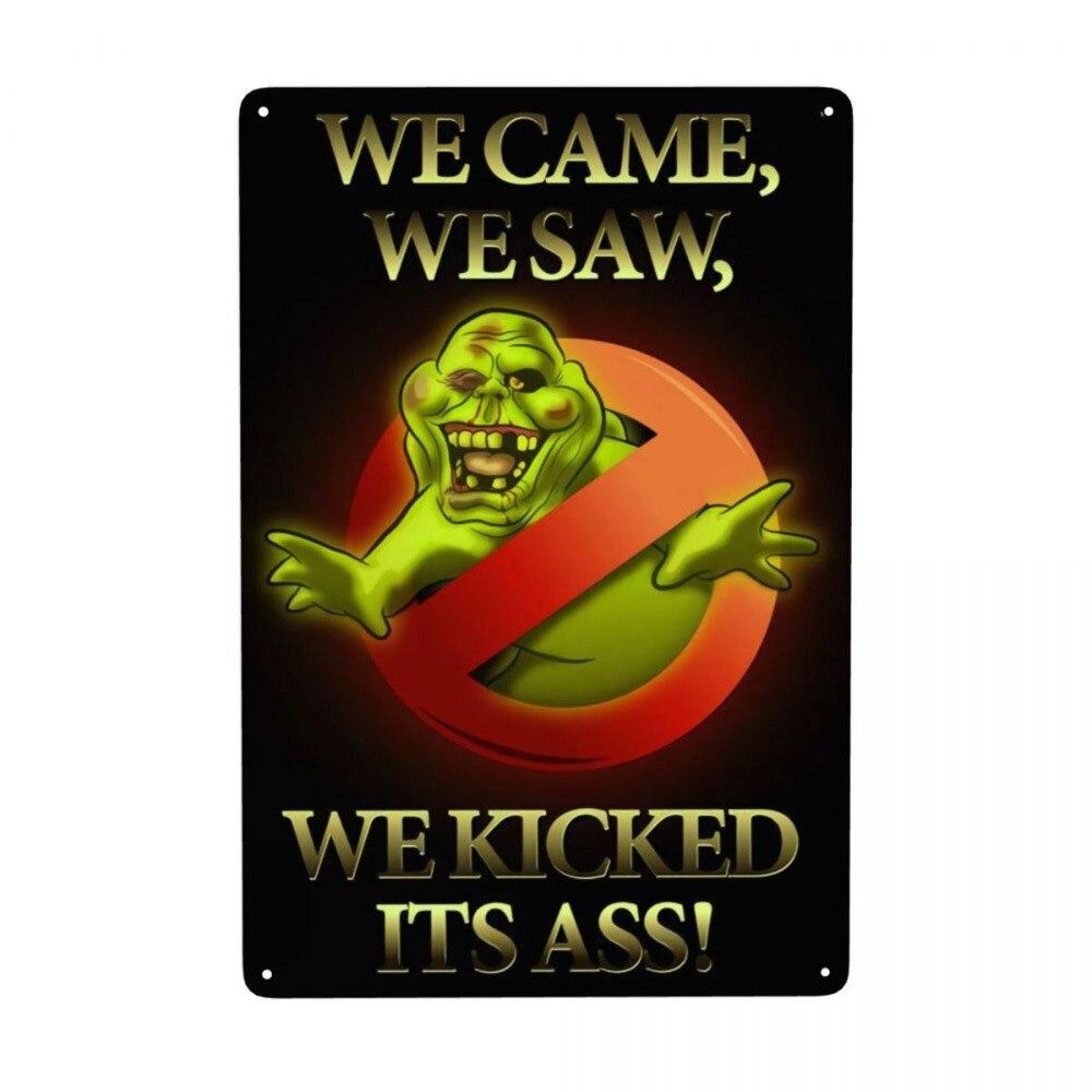 Vintage Cartoon Anime Ghostbusters Metallschild Blechschild Perfekte Wanddekoration für Pub Man Cave Bar oder Zuhause Dekoratives Kunstwerk für