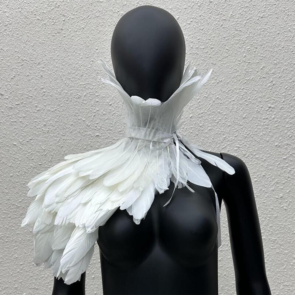 Gothic Feather Shawl Stage Makeup Ball Costume Accessories