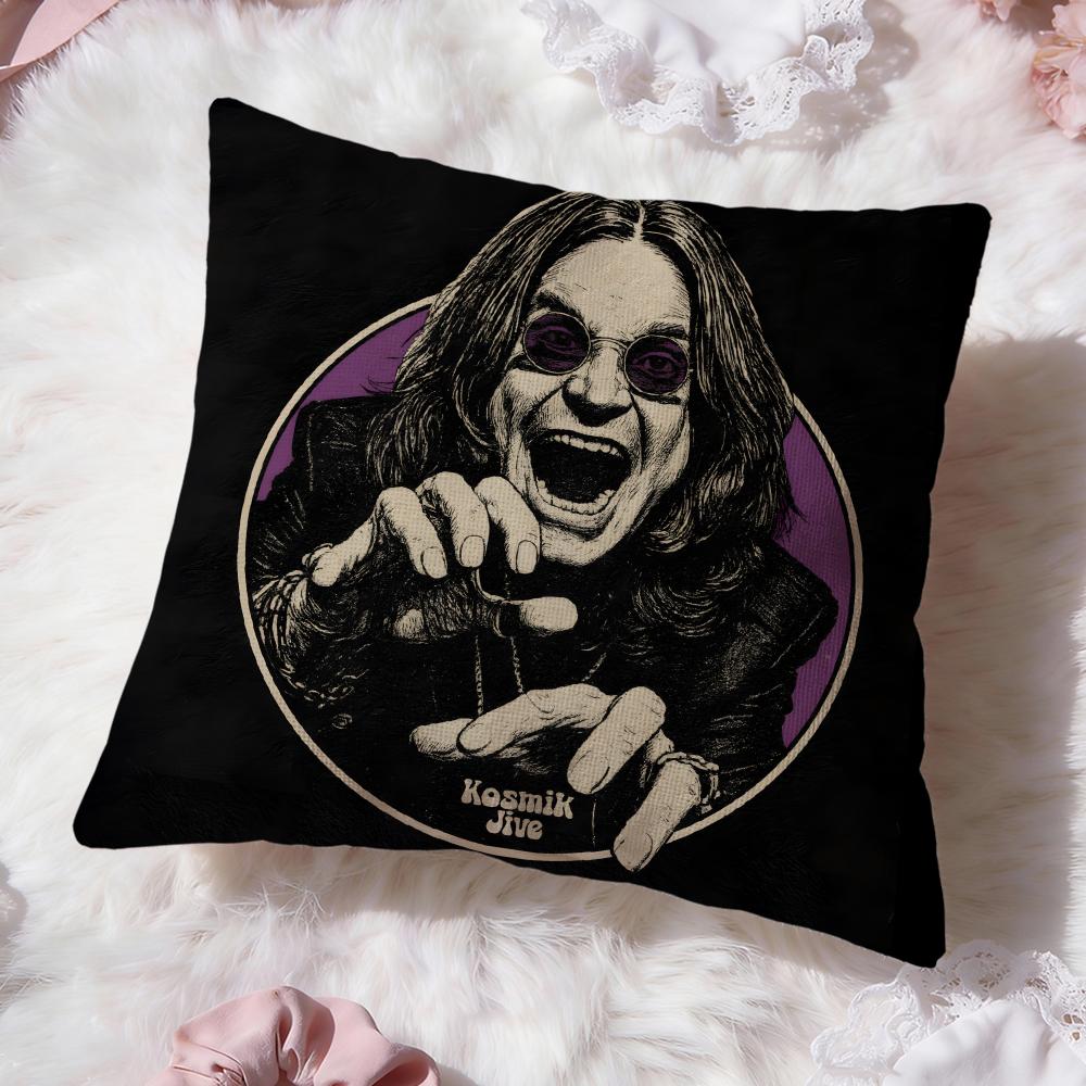 Fashion O-OOzzy Osbourne Cushion Cover Soft Washable Pillow Case Multi-Scene for Couch Bed Travel Office Use