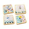 4 Pieces DIY Mosaic Coaster Handmade Craft for Playdates School Art Projects sunflower