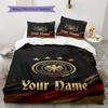 German Football Crest Custom Name Pattern Bedding Quilt Set Quilt Cover Pillowcase Home Birthday Gift(1 * Duvet Cover + 2 * Pillowcase, Without Core)