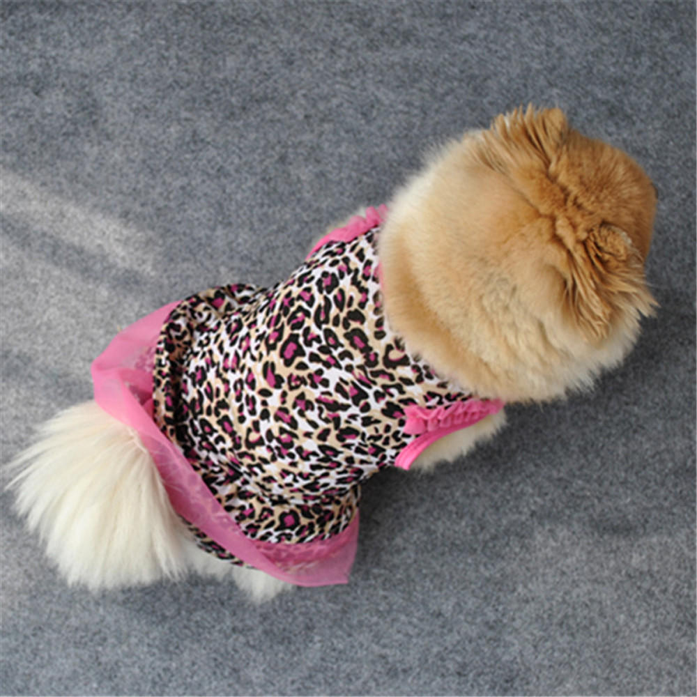

Warm Dog Coats Pets Leopard Pattern Tutu Coat Dress Puppy Hoodies Both Sides Wear Dog Clothes Puppy Clothes Ropa Perro XS розовый