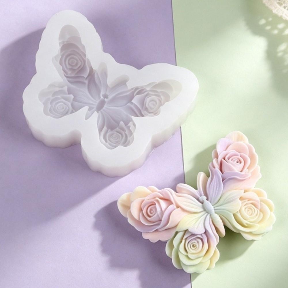 1pc Butterfly-Shaped Silicone Candle Mold DIY Rose Butterfly Mold Aroma Candle Plaster