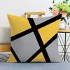 Yellow and Black Geometric Print Decorative Pillowcases Bedroom Living Room Square Cushion Pillowcases