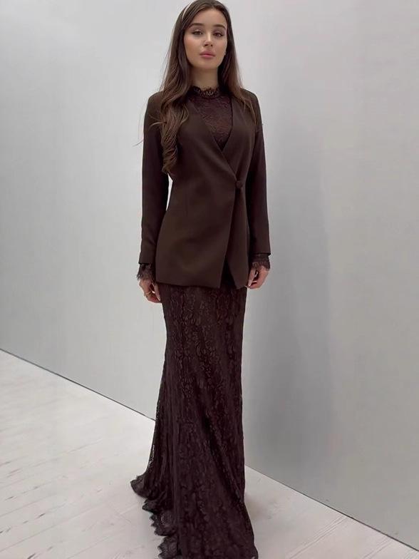 2025 European Elegant V-Neck Evening Suit Set