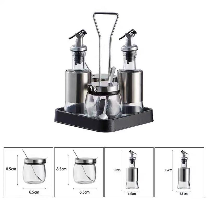 Glass Tabletop Condiment Set