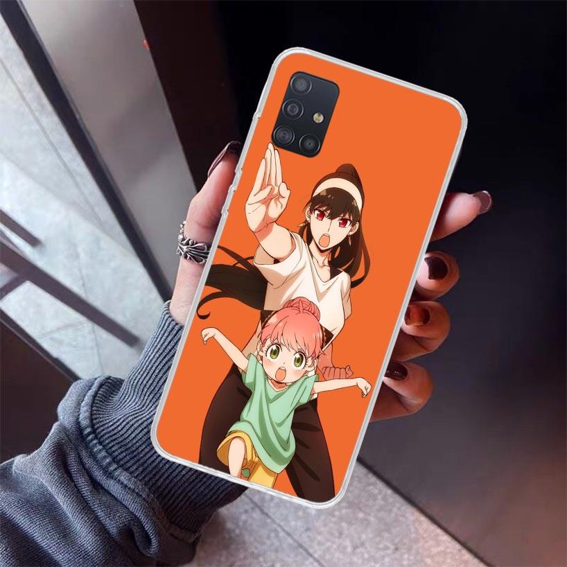 Anime S-Spy Family Anya Phone Case For Samsung Galaxy A12 A52S A42 A32 A22 A51 A50 Note 20 Ultra 10 S10 Plus A71 A70 A31 A30 A10