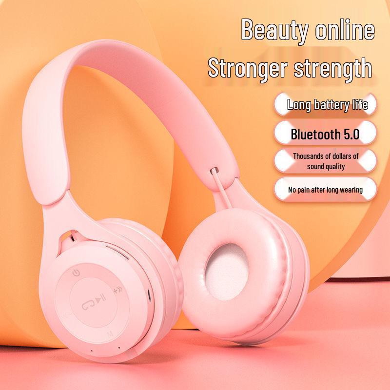 Y08 Macaron Bluetooth Over-Ear Headphones, Heavy Bass, Foldable, Wireless
