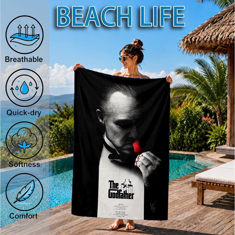 The God-father Beach Towel, Microfiber Beach Towel, Perfect For Pool, Beach, Travel, Home Decor Beach Party Fan Gifts