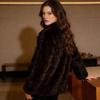 Sable jacket women's clothing warm POLO collar autumn and winter new simple temperament celebrity style environmentally friendly fur