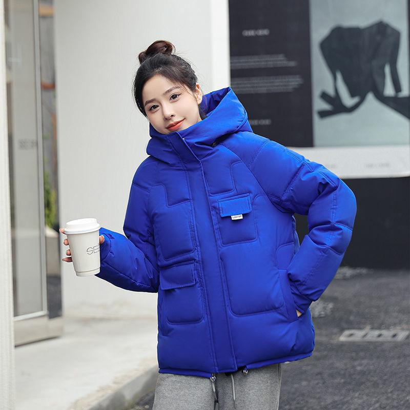 New Autumn and Winter Fashion Candy Color Cotton-padded Clothes Women's Korean Version Short Loose Hooded Student Cotton-padded Jacket Warm Jacket