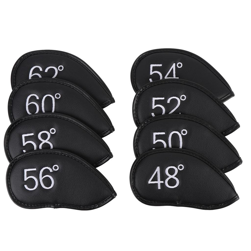 8PCS Wedge Irons Club Head Cover PU Leather Club Iron Headcover 48° 50° 52° 54° 56° 58° 60° 62° Loop