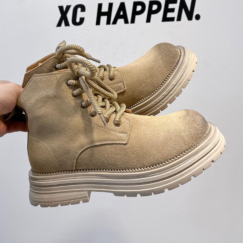 Martin Boots Herren Herbst und Winter Paar High-Top Workboots Britischer Stil Mid-Top Mattlederstiefel Tide 24458-A