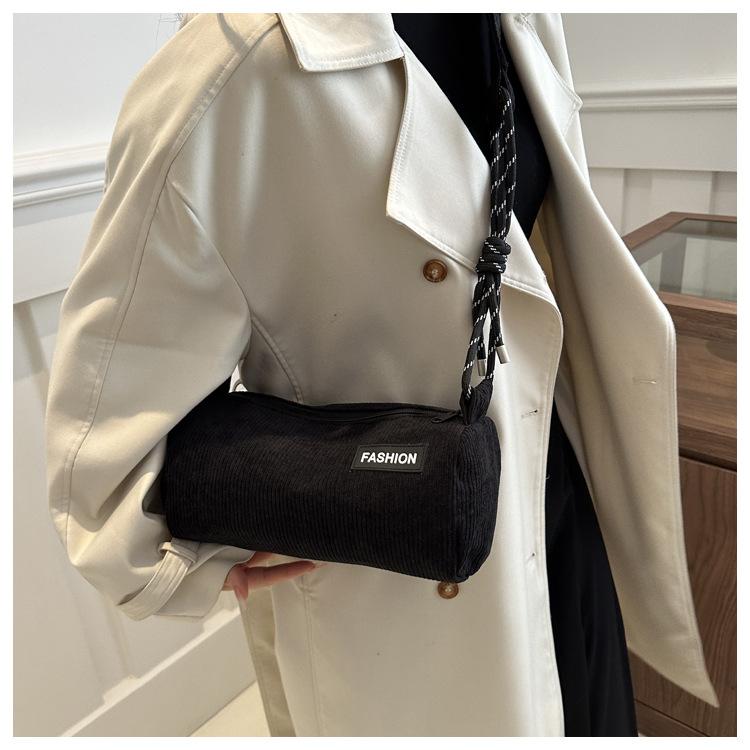 Cotton Pillow Crossbody Bag for Women Solid Color Shoulder Handbag