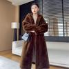 Winter New Warm Jacket Velvet Mink Coat Women's Whole Mink Environmentally Friendly Mink Fur Mid-length Coat