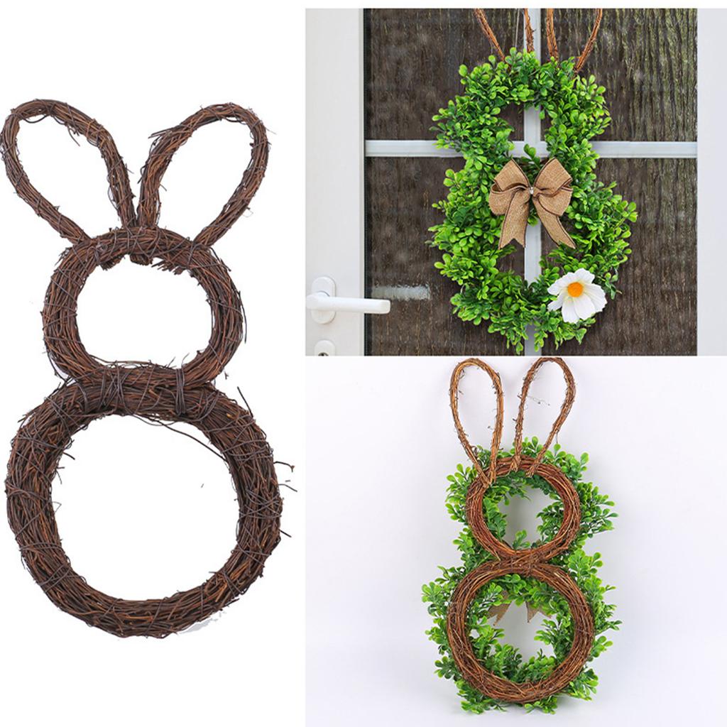 Natural Rattan Wreath Frame Dispaly For DIY Projects Rustic Style Vine Hoop For Front Door Or Wall Decoration