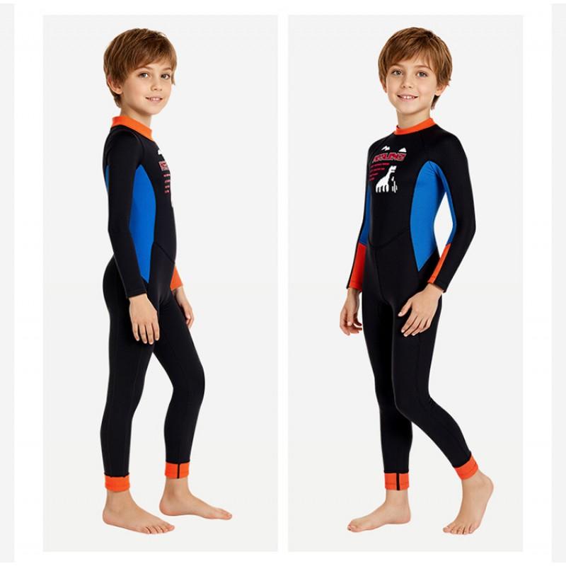 Children's Diving Suit 2.5MM One-piece Warm Boys 'swimsuit Long-sleeved Cold-proof Surfing Snorkeling Sunscreen
