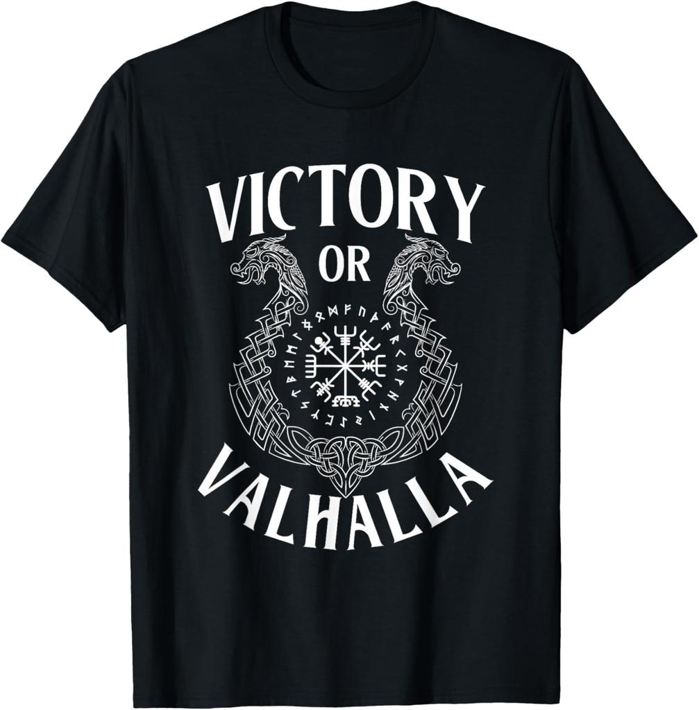 Victory or Valhalla Norse Mythology Nordic Warrior TShirt 100 Cotton ONeck Short Sleeve Summer Casual Mens Tshirt