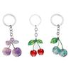 Sturdy Two Sided Acrylic Keychain Cherry Motifs Design Fading Resistant Surfaces Suitable For Trendy Accessories