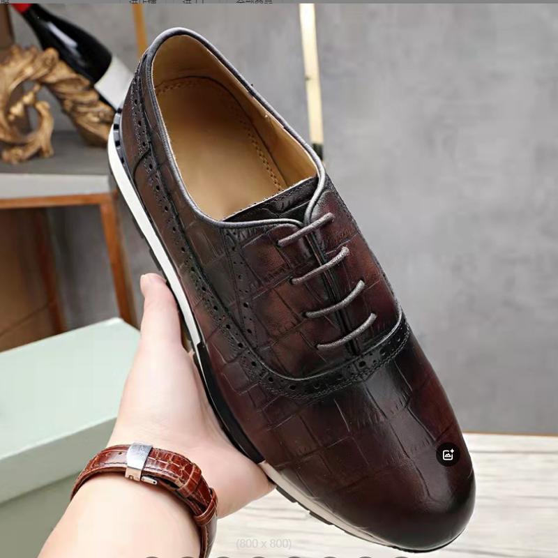 Fashion New men's English lace-up cowhide casual leather shoes Leather breathable Oxford shoes Fashion shoes Derby shoesZapatos Hombrea7