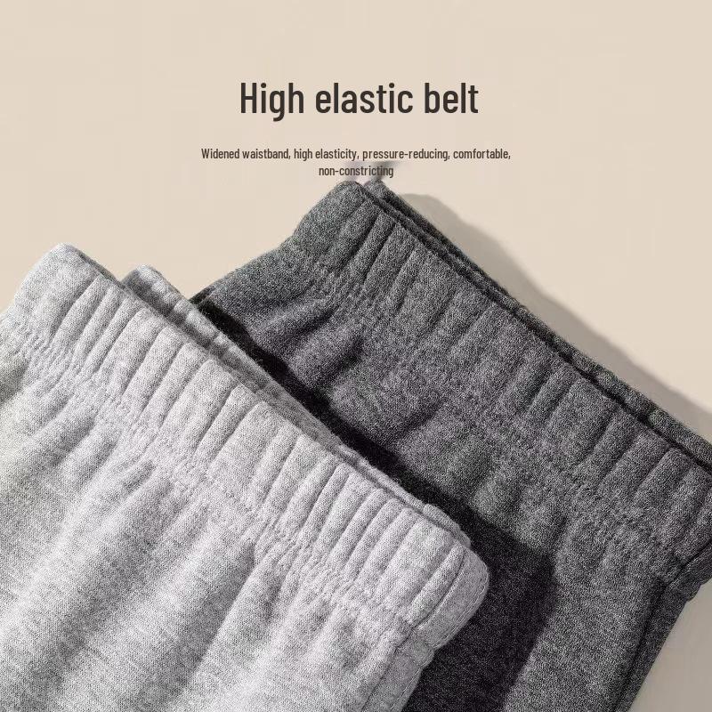 Men's Red Bean Warm Underwear Set: Plus Velvet Mid-Neck Top & Pants, Cotton Wool Sweater for Autumn/Winter